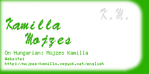 kamilla mojzes business card